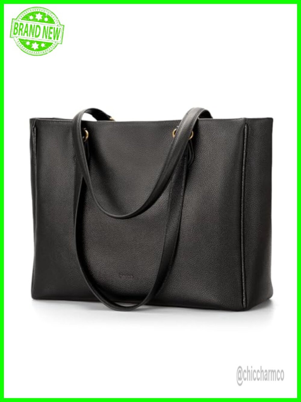 Genuine Leather Tote Bag for Women with 15.6" Laptop Sleeve